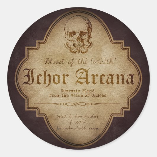 Ichor Arcana Bloed van Wraith Apotheker Ronde Sticker (Voorkant)