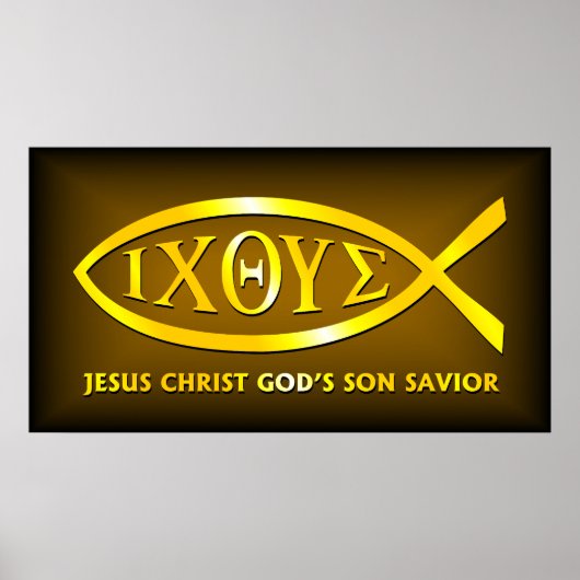 ICHTHUS: Ancient Fish Symbol Poster (Voorkant)