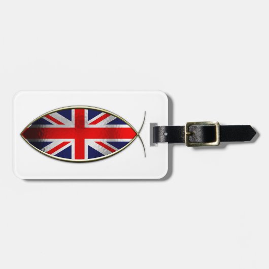 Ichthus - Britse vlag Bagagelabel (Voorkant horizontaal)
