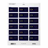 Ichthus | Christelijk vissymbool | Adreslabel Etiket (Full Sheet)