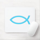 Ichthus - Christelijk vissymbool - blauw Muismat (Met muis)