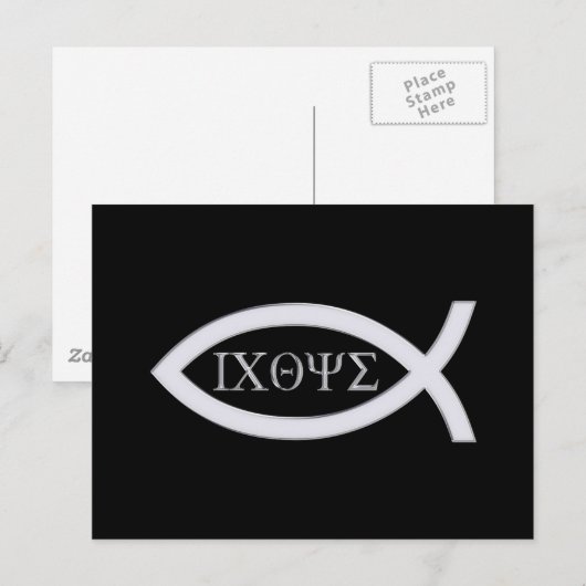 Ichthus - Christelijk vissymbool Briefkaart (Voorkant / Achterkant)