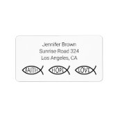 Ichthus - Christelijk vissymbool Etiket (Voorkant)