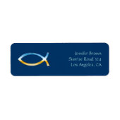 Ichthus | Christelijk vissymbool Etiket (Voorkant)