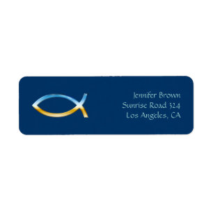 Ichthus   Christelijk vissymbool Etiket