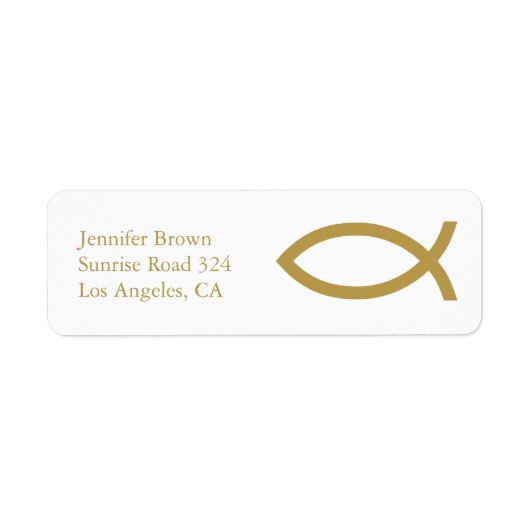 Ichthus - Christelijk vissymbool Etiket (Voorkant)