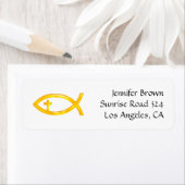 Ichthus | Christelijk vissymbool Etiket (Insitu)