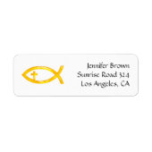 Ichthus | Christelijk vissymbool Etiket (Voorkant)