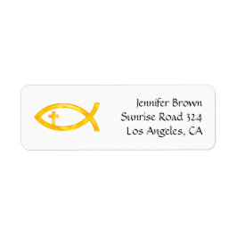 Ichthus | Christelijk vissymbool Etiket