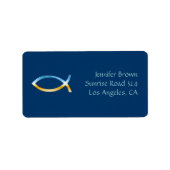 Ichthus | Christelijk vissymbool Etiket (Voorkant)