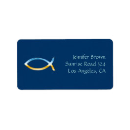 Ichthus | Christelijk vissymbool Etiket