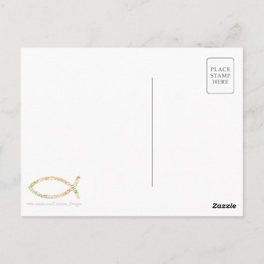 Ichthus - Christelijk vissymbool - Faith Briefkaart (Achterkant)