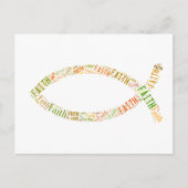 Ichthus - Christelijk vissymbool - Faith Briefkaart (Voorkant)