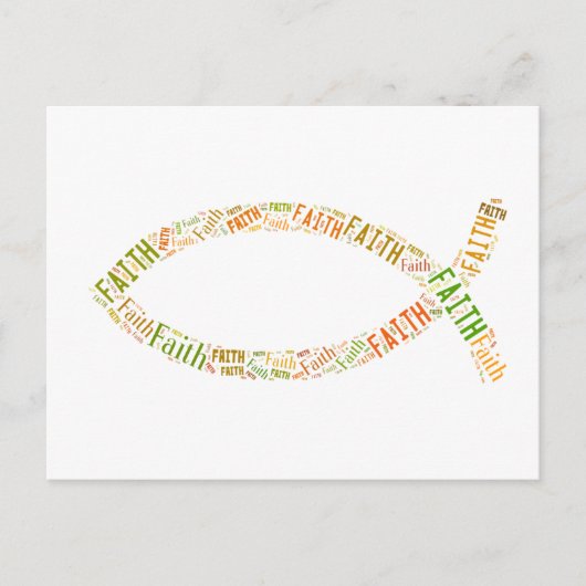 Ichthus - Christelijk vissymbool - Faith Briefkaart (Voorkant)