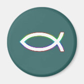 Ichthus - Christelijk vissymbool - gloeien Magneet (Voorkant)