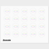Ichthus - Christelijk vissymbool - gloeien Ronde Sticker (Vel)