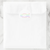 Ichthus - Christelijk vissymbool - gloeien Ronde Sticker (Tas)