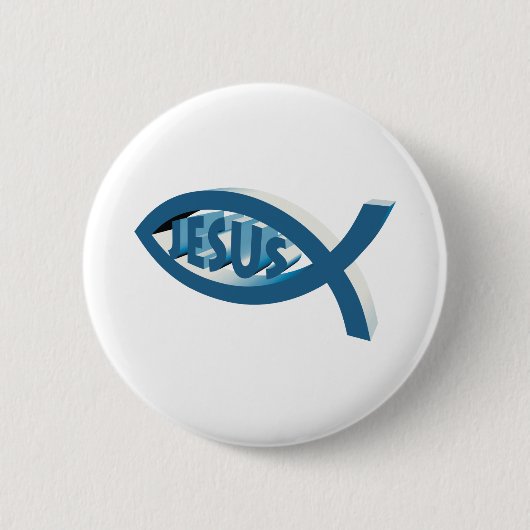 Ichthus - Christelijk vissymbool - Jezus Scripts Ronde Button 5,7 Cm (Voorkant)