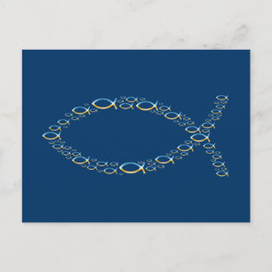 Ichthus - Christelijk vissymbool - kleine vissen Briefkaart