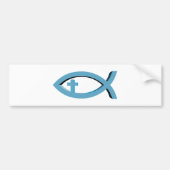 Ichthus - Christelijk vissymbool met Crucifix Bumpersticker (Voorkant)