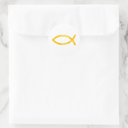 Ichthus - Christelijk vissymbool Ronde Sticker (Tas)