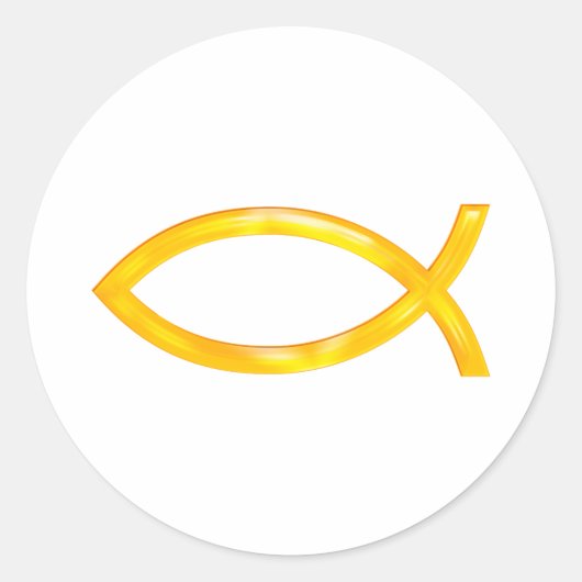 Ichthus - Christelijk vissymbool Ronde Sticker (Voorkant)