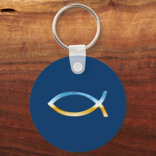 Ichthus - Christelijk visSymbool Sky & Ground Sleutelhanger (Voorkant)