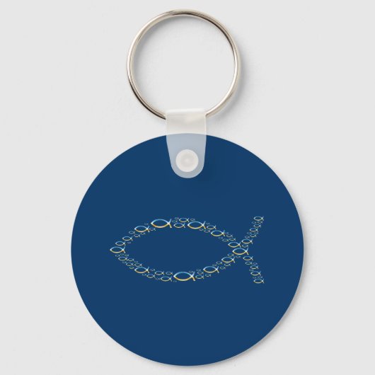 Ichthus - Christelijk visSymbool Sky & Ground Sleutelhanger (Voorkant)