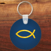 Ichthus - Christelijk vissymbool Sleutelhanger (Voorkant)