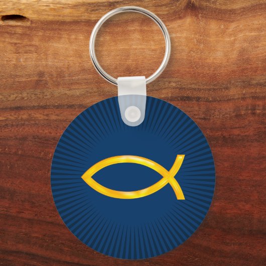 Ichthus - Christelijk vissymbool Sleutelhanger (Voorkant)
