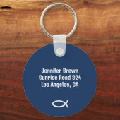 Ichthus - Christelijk vissymbool Sleutelhanger (Achterkant)