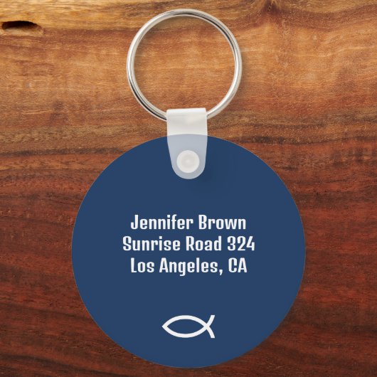 Ichthus - Christelijk vissymbool Sleutelhanger (Achterkant)