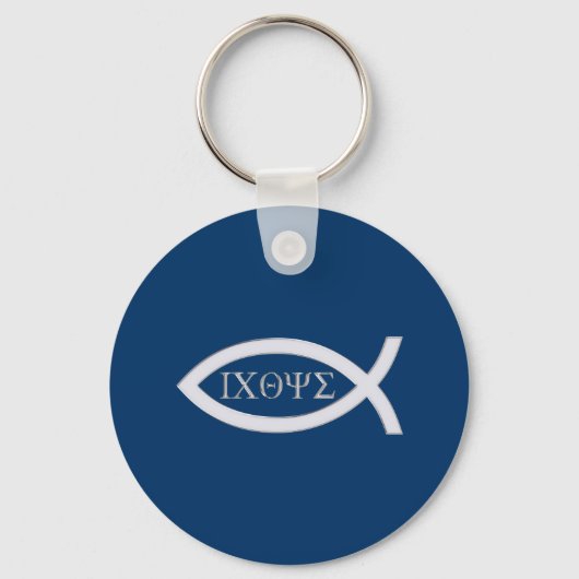 Ichthus - Christelijk vissymbool Sleutelhanger (Voorkant)