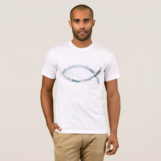 Ichthus - Christelijk vissymbool - tekst T-shirt (Voorkant volledig)