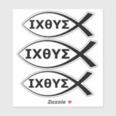 Ichthus Christelijke vis IXOYE Jesus Christ God Sticker (Vel)
