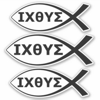 Ichthus Christelijke vis IXOYE Jesus Christ God Sticker