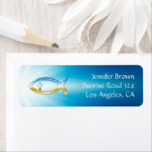 Ichthus Crucifix | Christian Fish Symbol Etiket (Insitu)