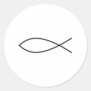 Ichthus Fish Ronde Sticker