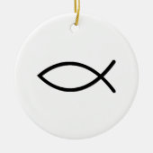 Ichthus Fish Symbol Keramisch Ornament (Voorkant)