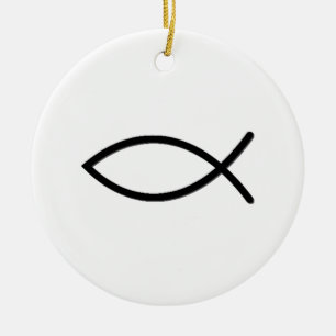 Ichthus Fish Symbol Keramisch Ornament