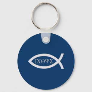 Ichthus - het Christelijke Symbool van Vissen Sleutelhanger
