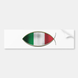 Ichthus - Italiaanse vlag Bumpersticker