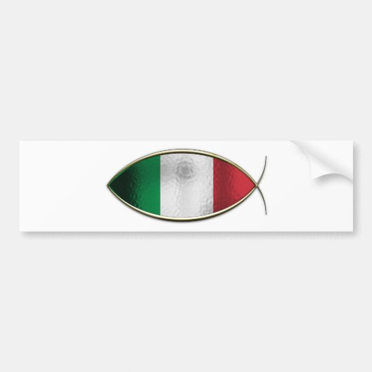 Ichthus - Italiaanse vlag Bumpersticker (Voorkant)