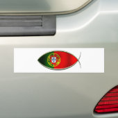 Ichthus - Portugese vlag Bumpersticker (Op auto)