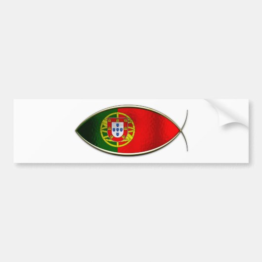 Ichthus - Portugese vlag Bumpersticker (Voorkant)
