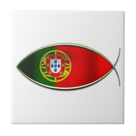Ichthus - Portugese vlag Tegeltje (Voorkant)