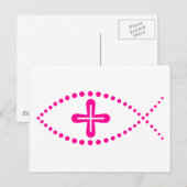 Ichthus roze Christelijke vis Briefkaart (Voorkant / Achterkant)