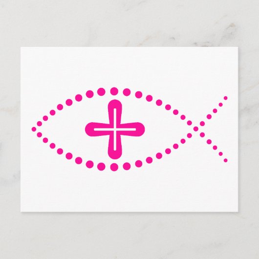 Ichthus roze Christelijke vis Briefkaart (Voorkant)