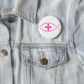 Ichthus roze Christelijke vis Ronde Button 5,7 Cm (In situ)
