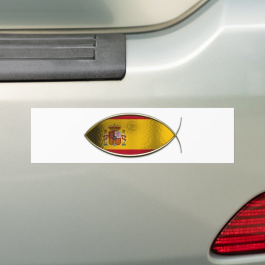 Ichthus - Spaanse vlag Bumpersticker (Op auto)